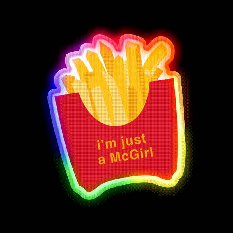 Im Just A Mcgirl Fast Food Led Neon Sign For Burger Place Rgb Color