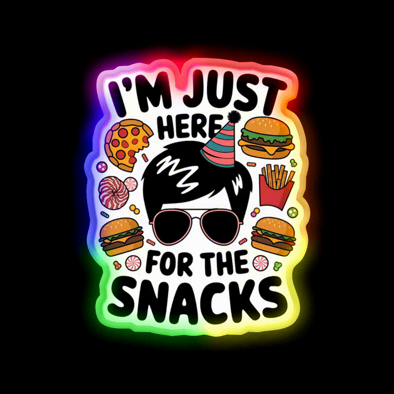 Im Just Here Snacks Lover Snack Food Led Neon Sign For Snack Room Rgb Color - LED neon sign close-up detail