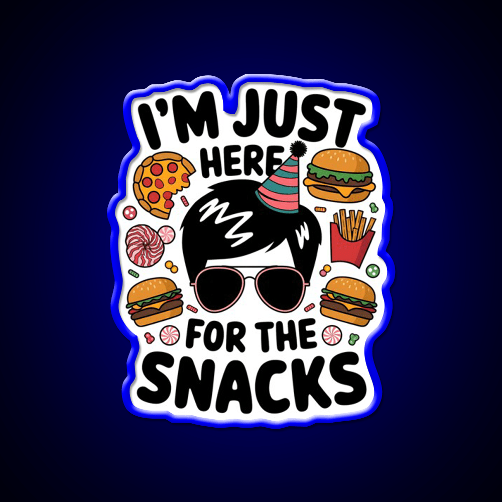 Im Just Here Snacks Lover Snack Food Led Neon Sign For Snack Room Rgb Color - Shineneon