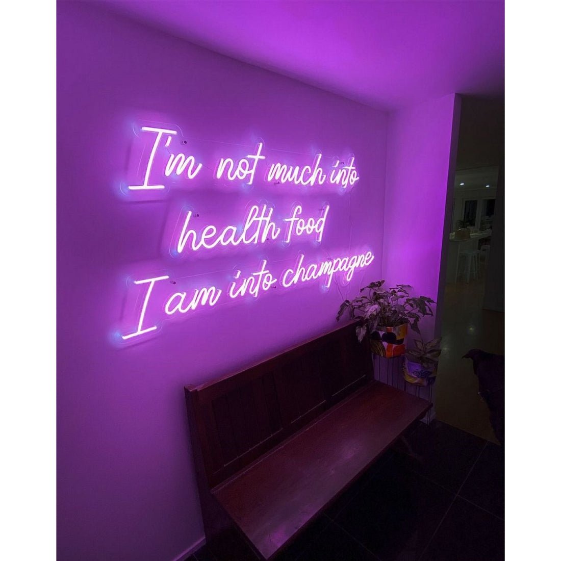 Im Not Much Into Health Food I Am Into Champagne Led Sign Business Neon Sign - Shineneon