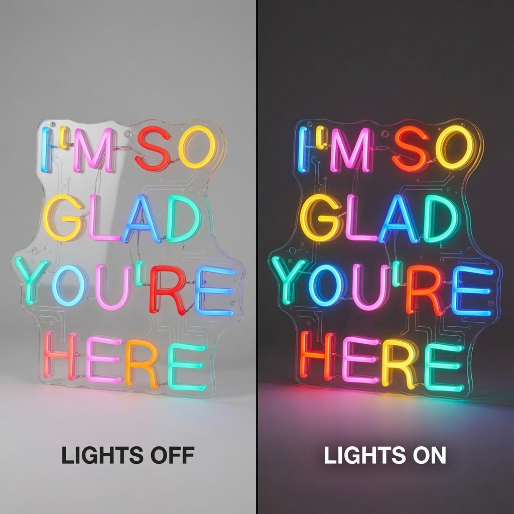 I'm So Glad You're Here LED Neon Sign - Shineneon