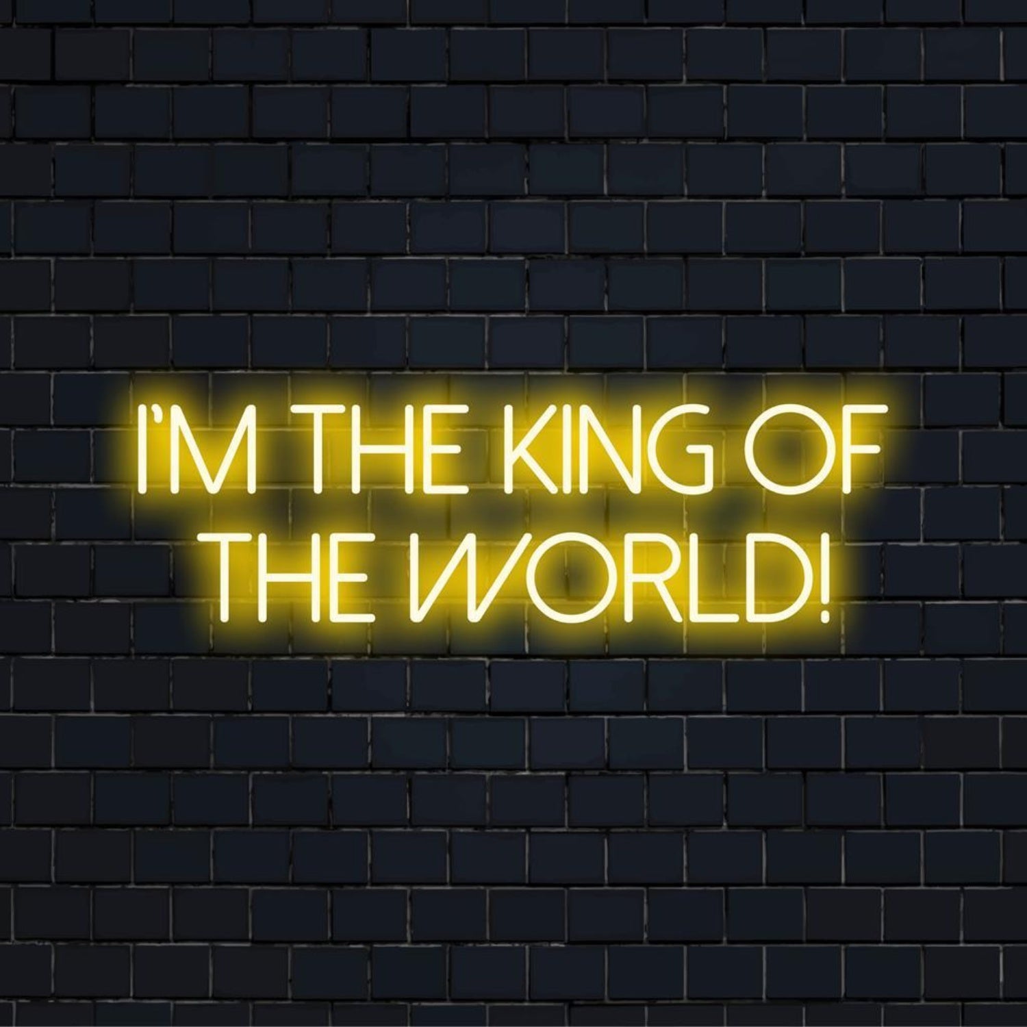 Im The King Of The World Yellow Led Neon Sign Bar Studio Wall Art | Shineneon