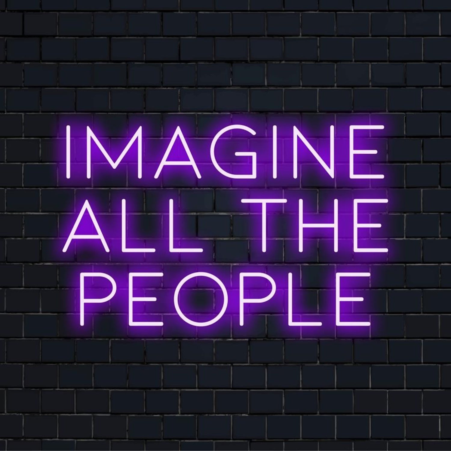 Imagine All The People Purple Led Neon Sign For Indoor Decor Studio Cafe Bar | Shineneon