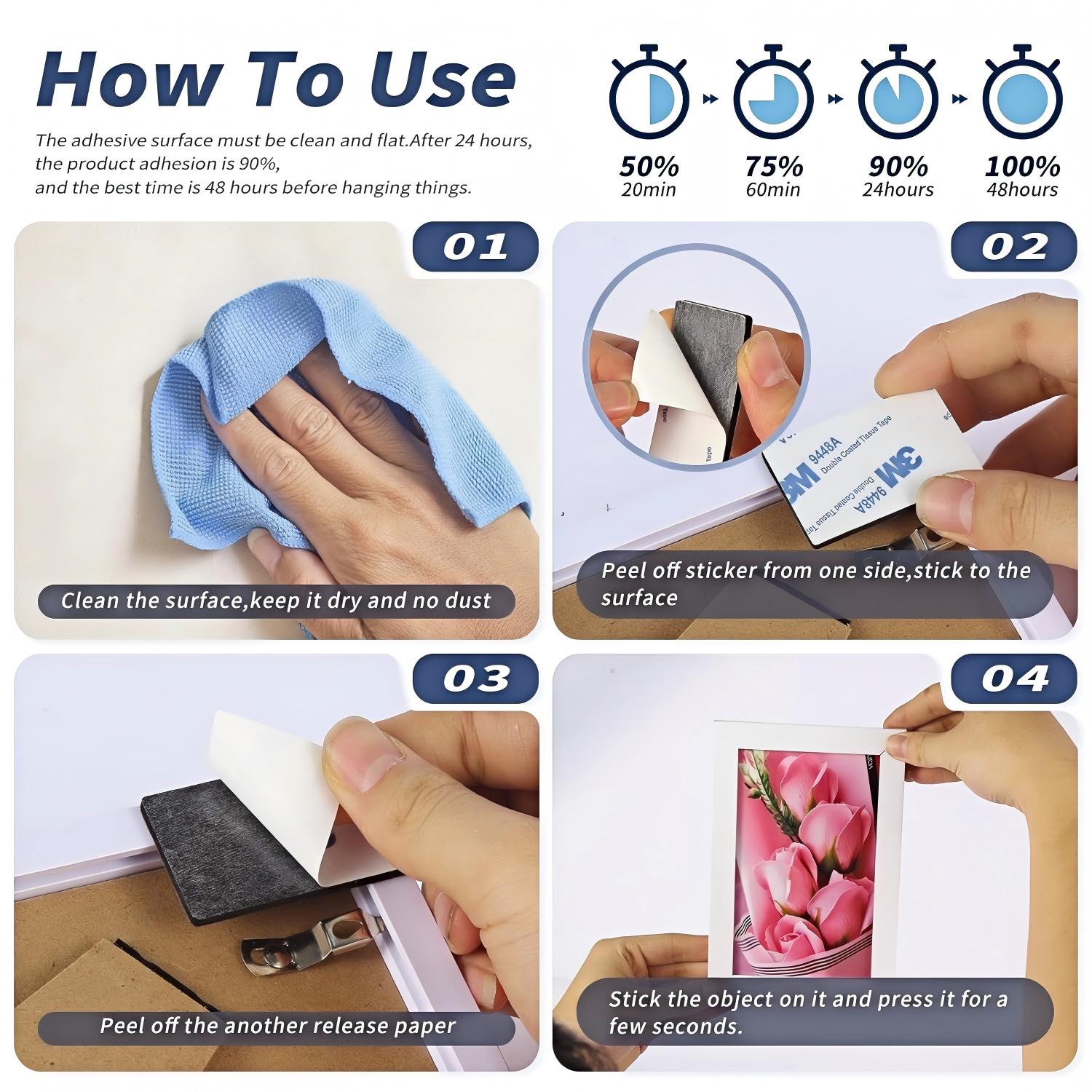 No-Drill Neon Sign Mounting Tape Pads - Strong Double-Sided Foam Adhesive (6 pcs)