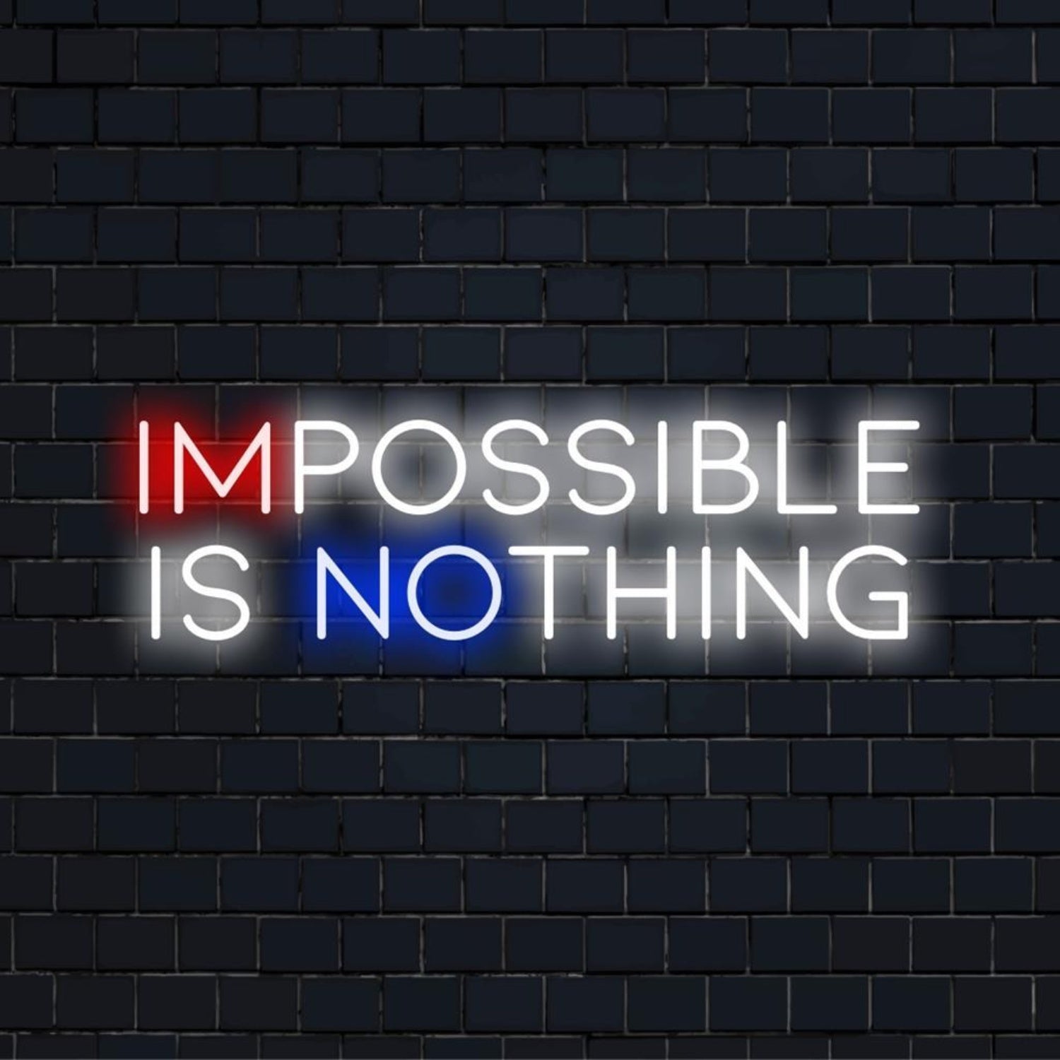 Impossible Is Nothing Red-White-Blue Led Neon Sign For Industrial Gym Office Decor | Shineneon