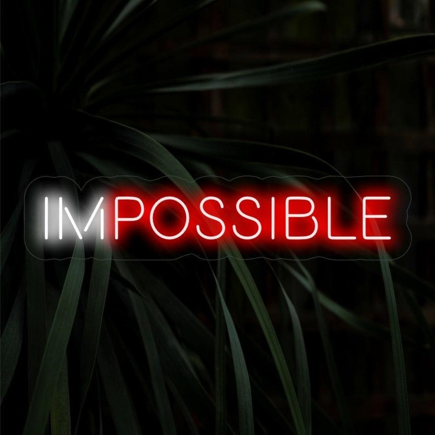 Impossible Red-White Led Neon Sign For Indoor Plant Decor | Shineneon