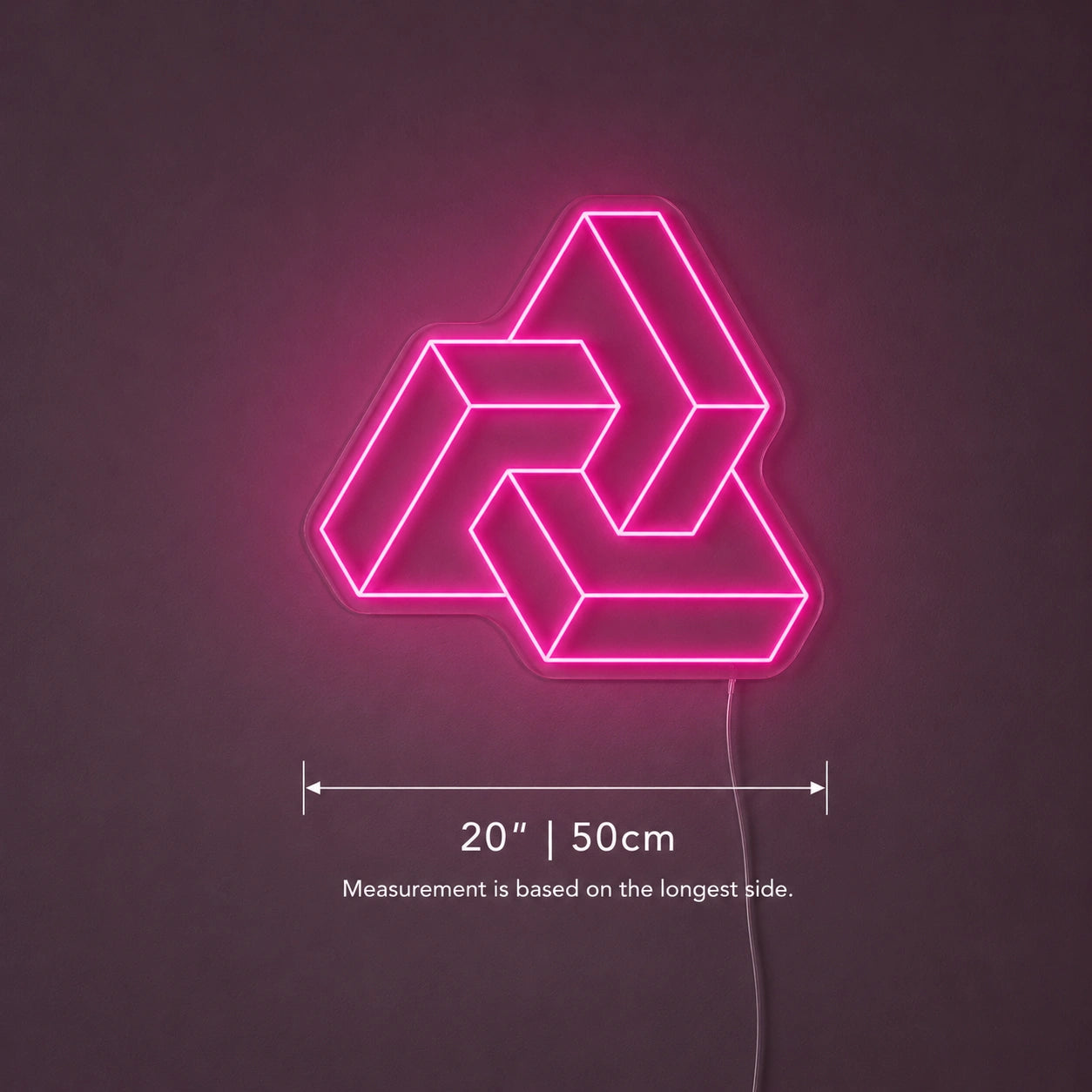 Impossible Triangle Neon Sign LED Neon Sign size image