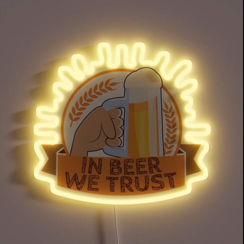 In Beer We Trust Oktoberfest Hops Rgb Led Neon Sign Bar Decor - Shineneon
