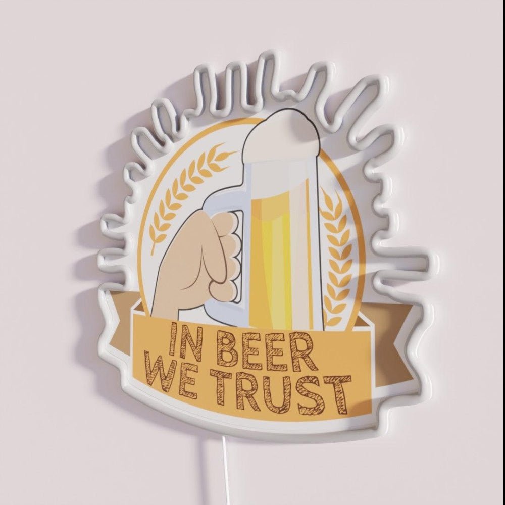 In Beer We Trust Oktoberfest Hops Rgb Led Neon Sign Bar Decor - Shineneon