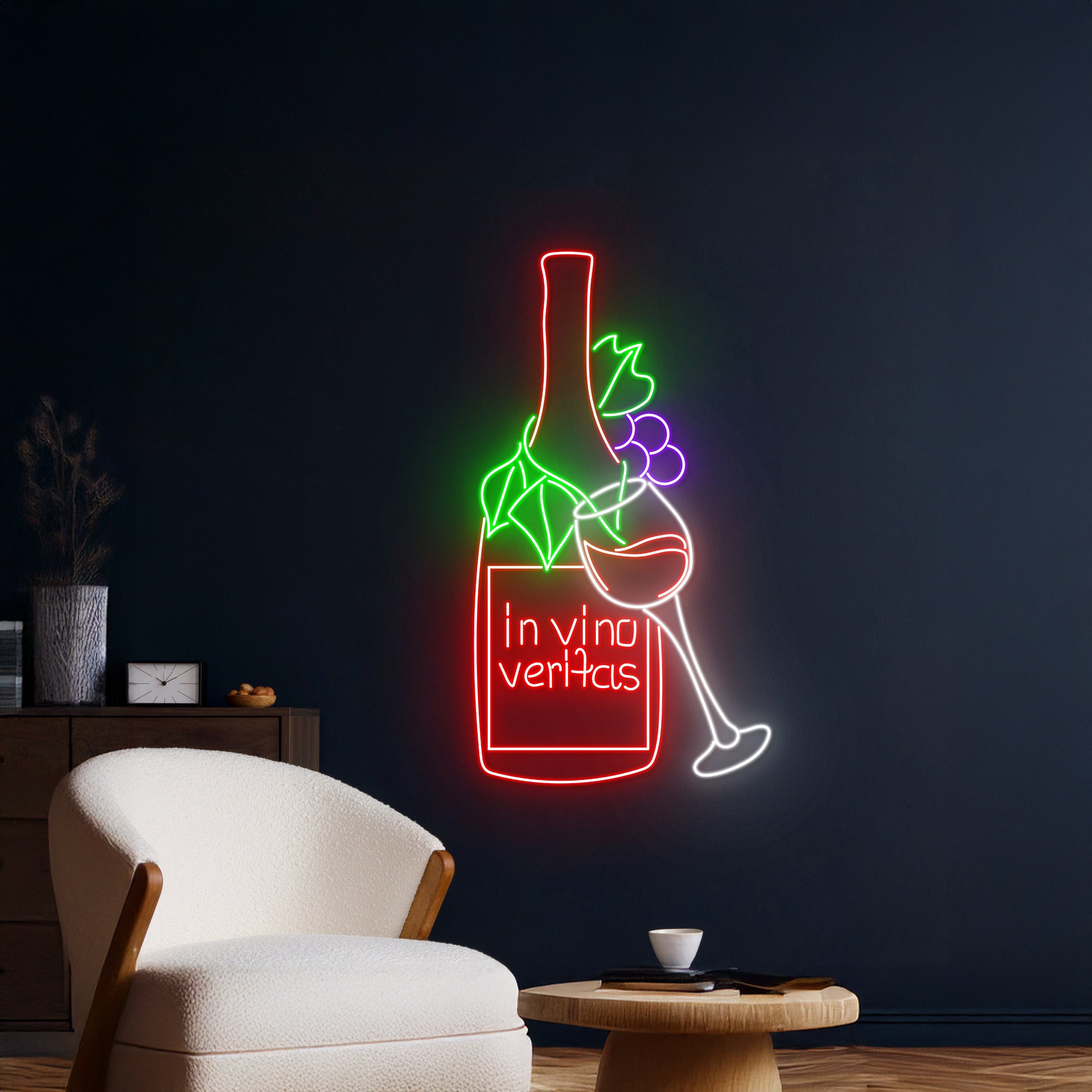 In Vino Veritas Grape Wine Led Sign | Shineneon