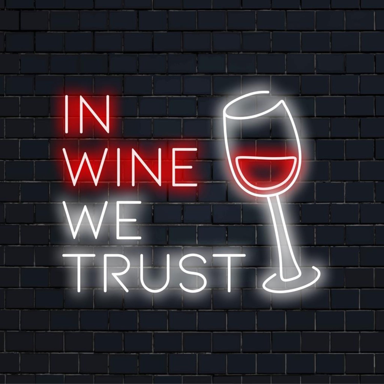 In Wine We Trust Red White Bar Decor Led Neon Sign | Shineneon