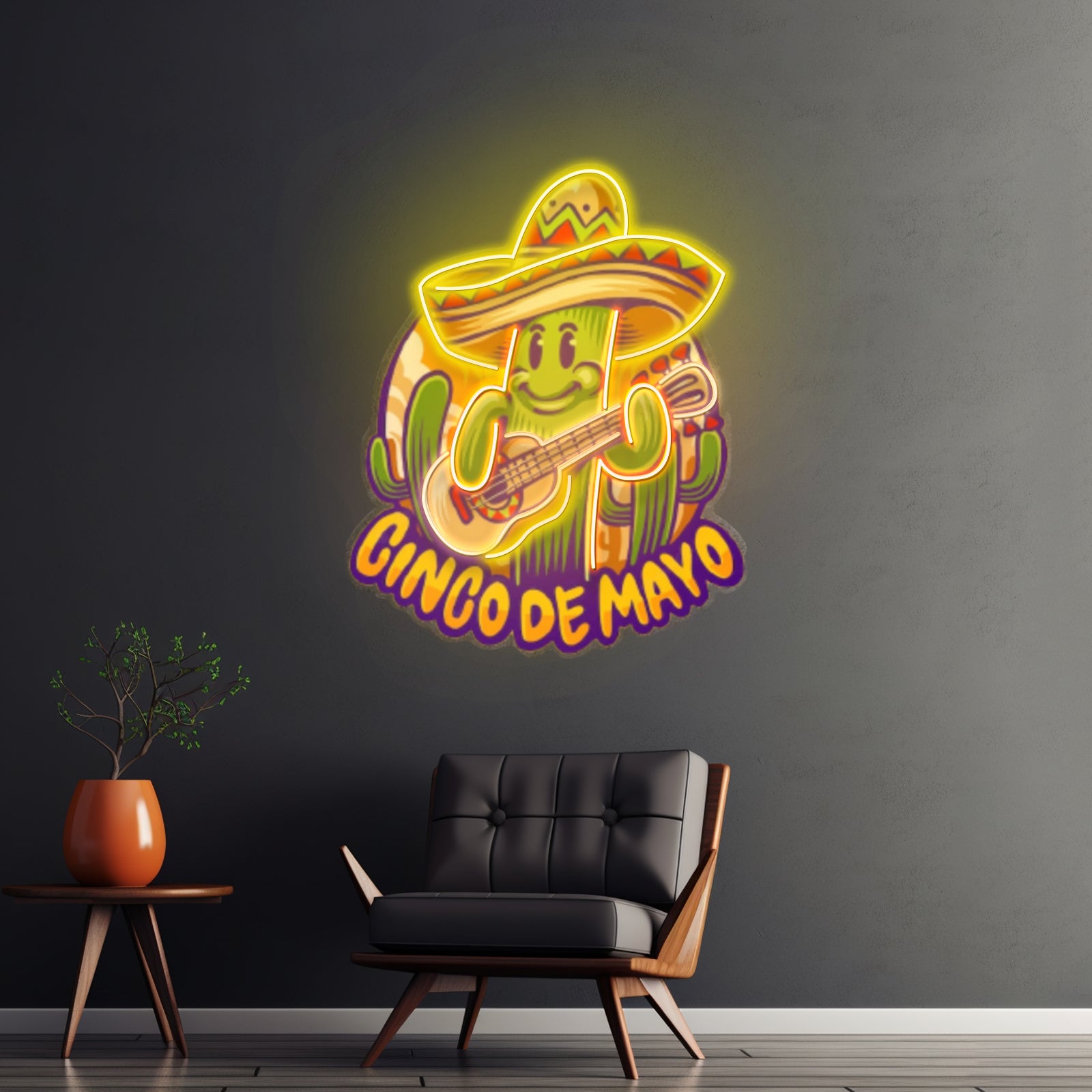 Inco De Mayo Cactus Mascot Led Neon Sign Light Custom Led Signs