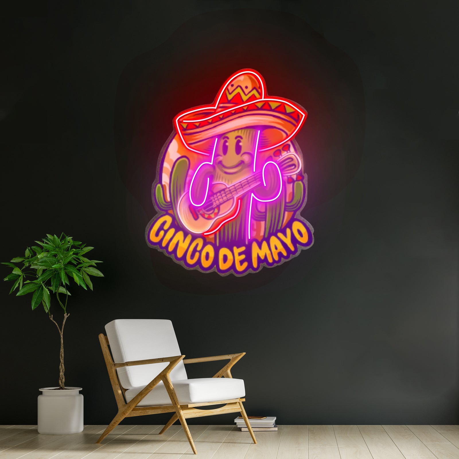 Inco De Mayo Cactus Mascot Led Neon Sign Light Custom Led Signs