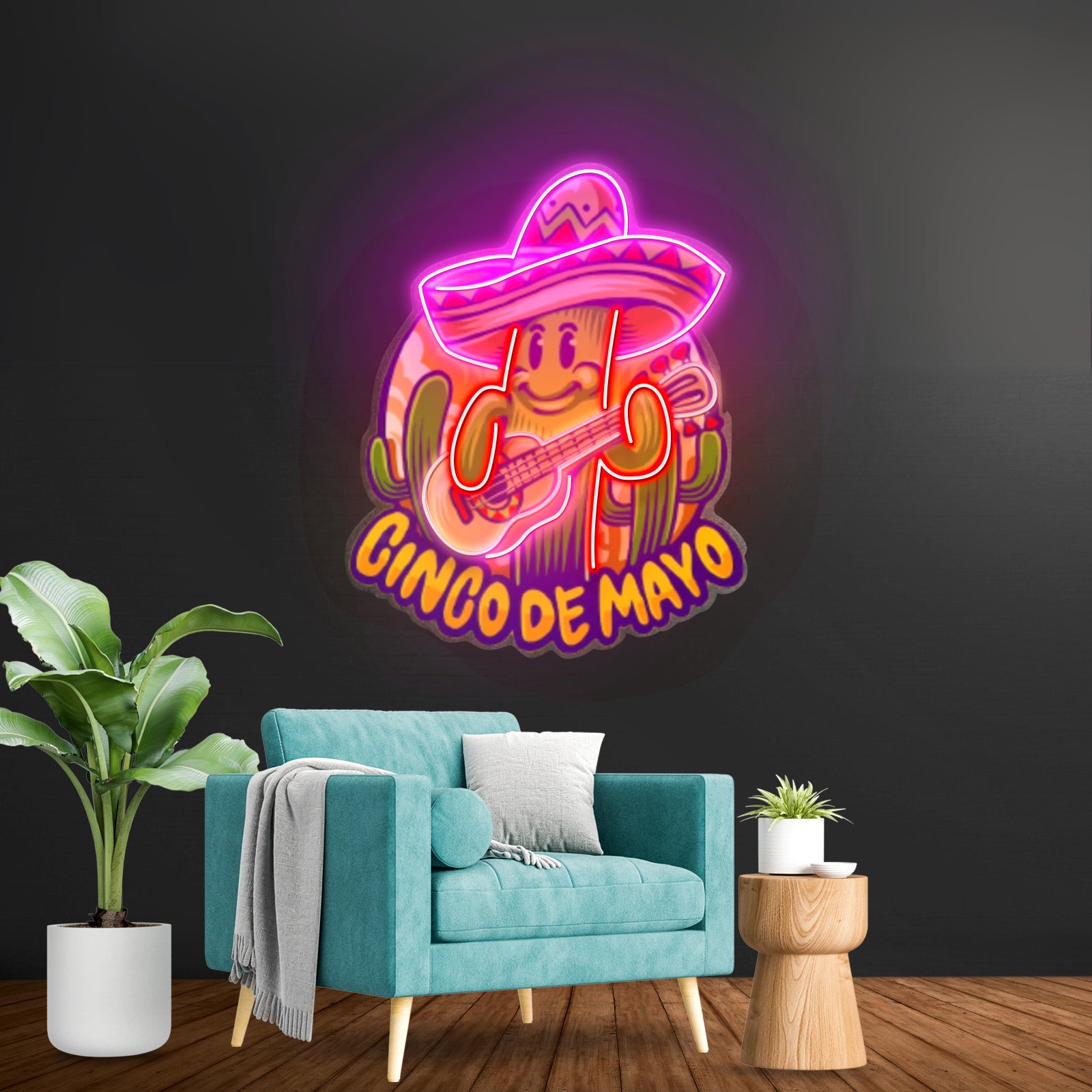 Inco De Mayo Cactus Mascot Led Neon Sign Light Custom Led Signs