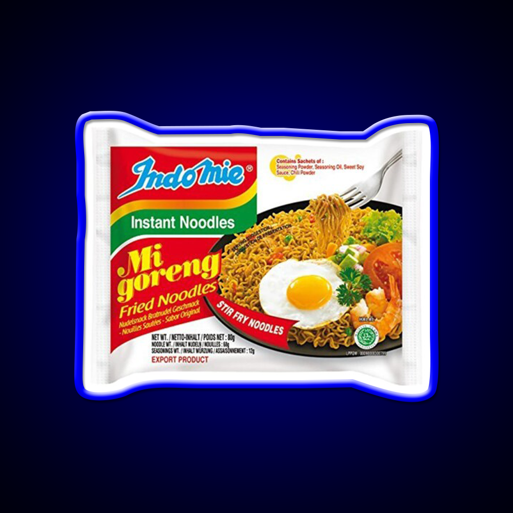 Indomie Original Flavour Fast Food Led Neon Sign For Burger Place Rgb Color