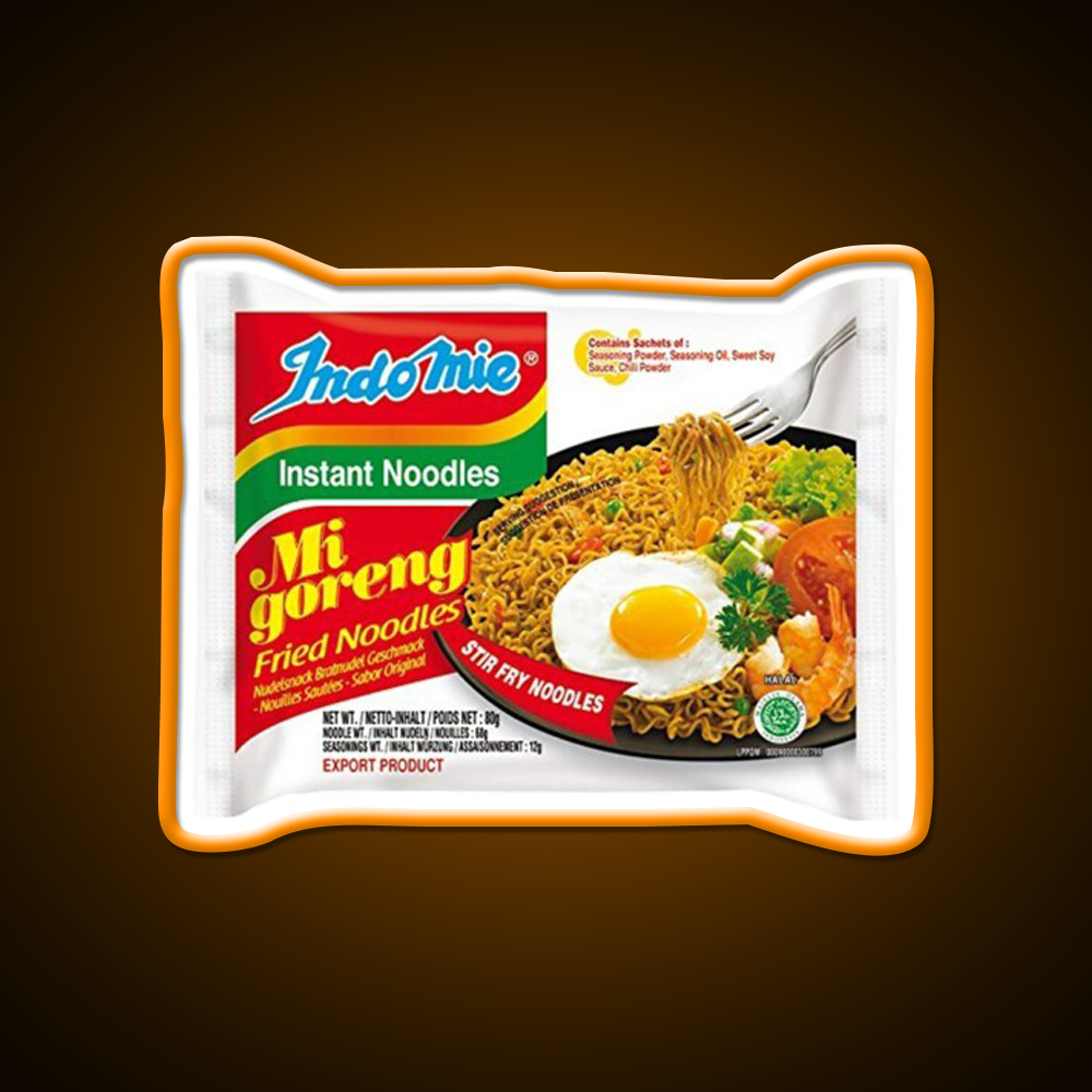 Indomie Original Flavour Fast Food Led Neon Sign For Burger Place Rgb Color