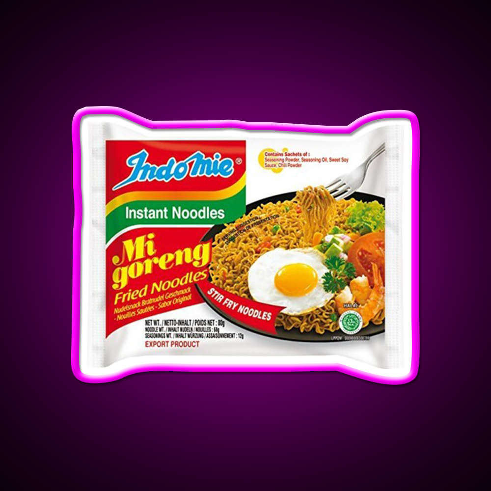 Indomie Original Flavour Fast Food Led Neon Sign For Burger Place Rgb Color