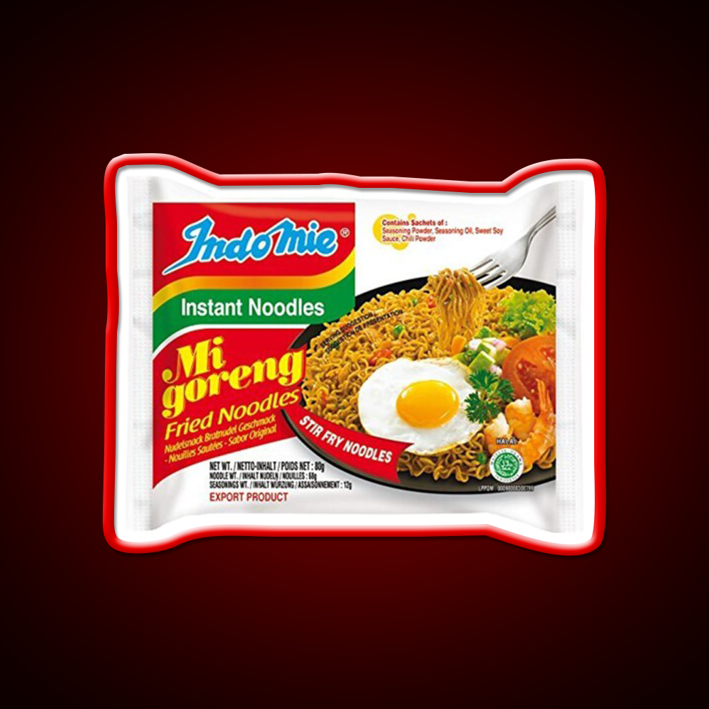 Indomie Original Flavour Fast Food Led Neon Sign For Burger Place Rgb Color