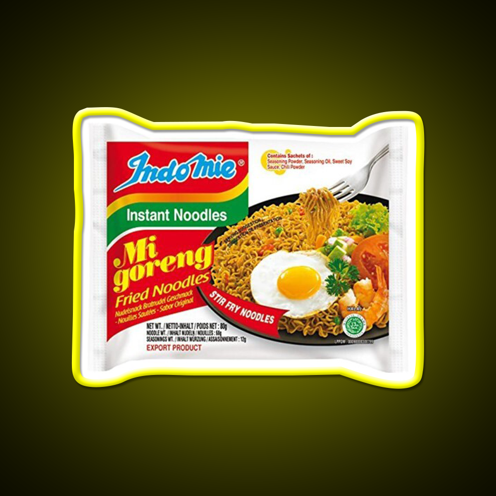 Indomie Original Flavour Fast Food Led Neon Sign For Burger Place Rgb Color