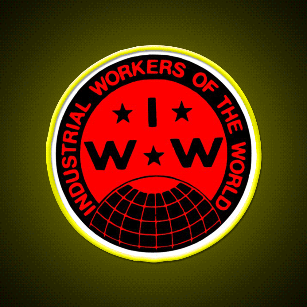 Industrial Workers Of The World Iww Logo Beer Bar Decor Led Neon Sign Rgb Color - Custom LED neon sign front view