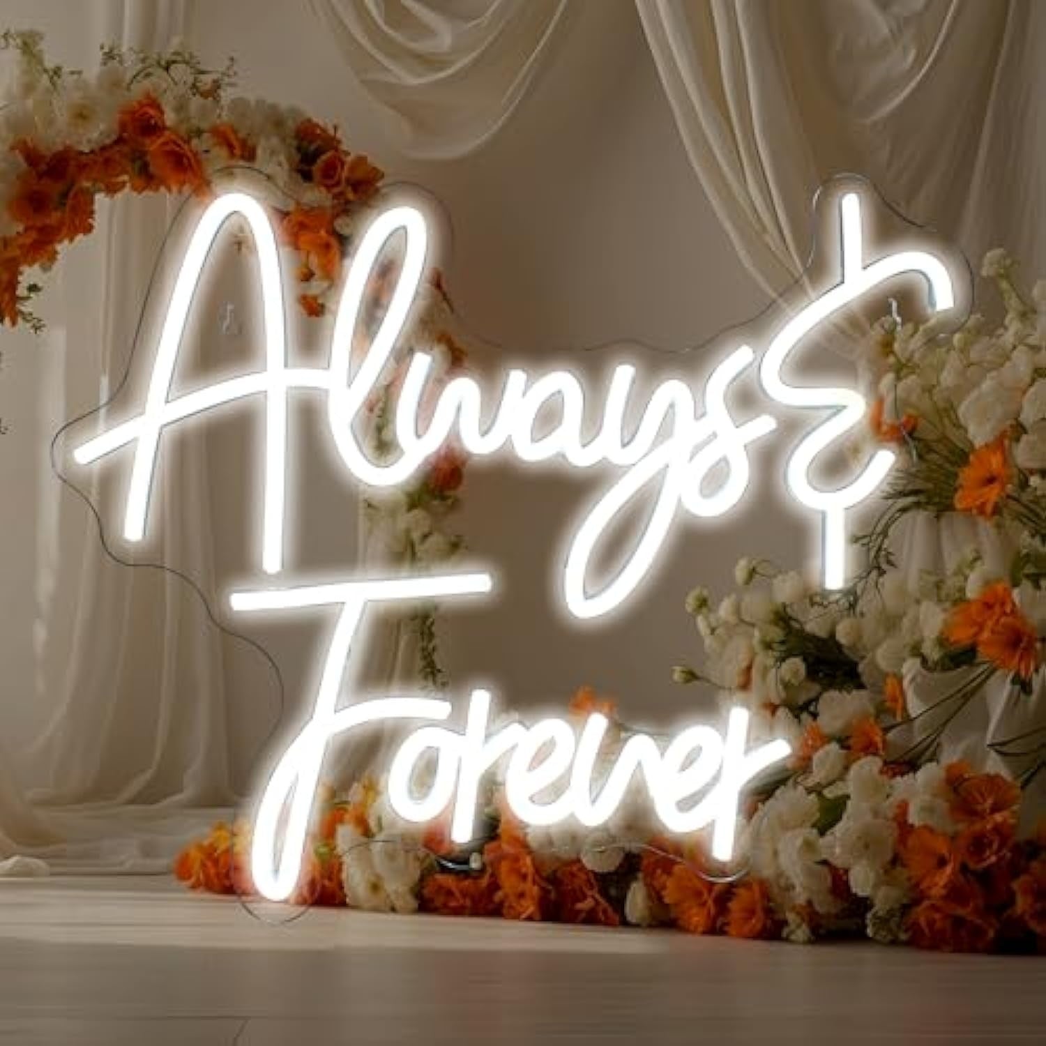 Ineonlife Always Forever Neon Sign White Letter Led Neon Light | Shineneon