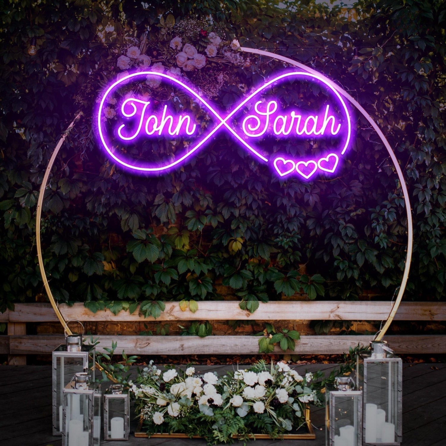 Infinite Shape Wedding Led Neon Sign With Your First Names | Shineneon