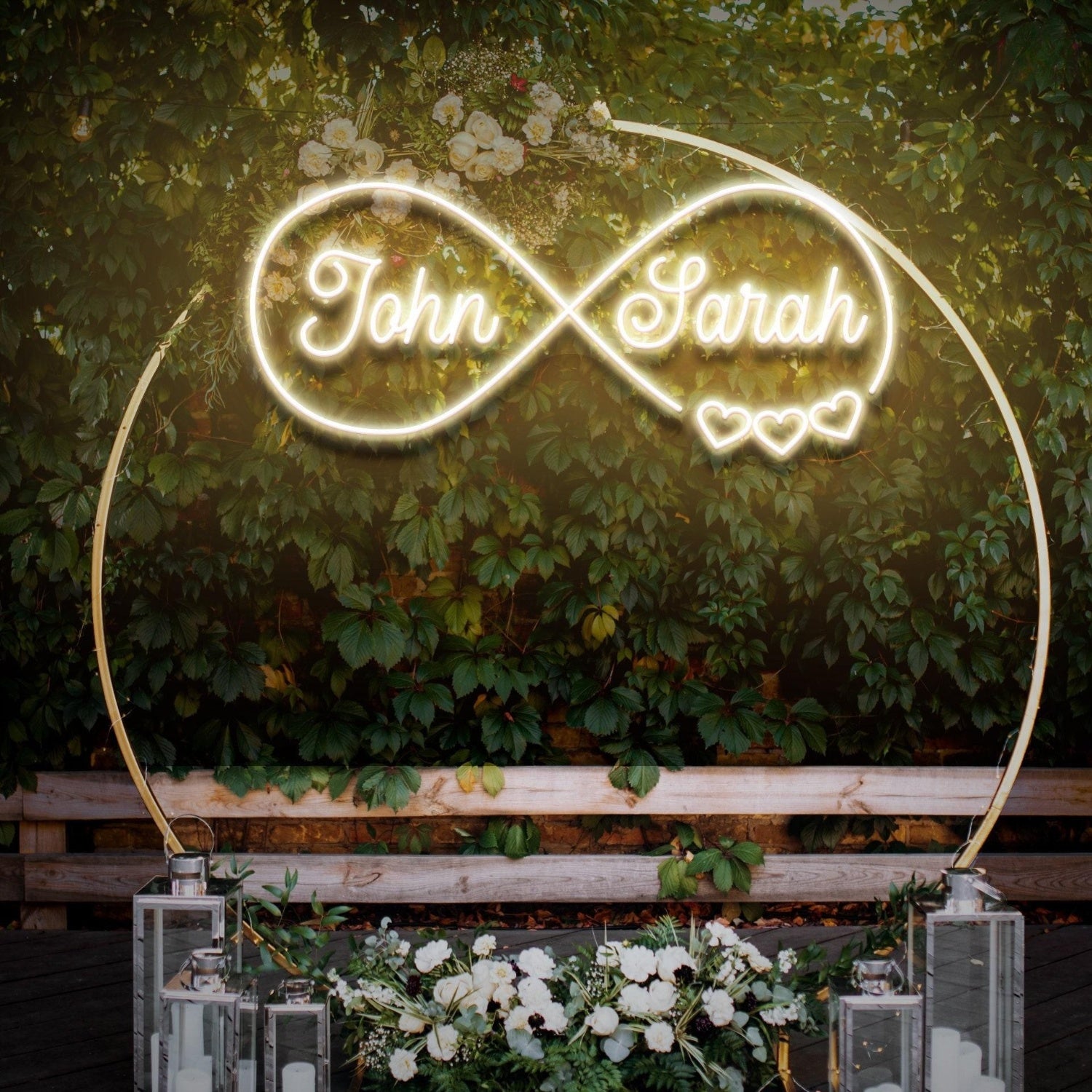 Infinite Shape Wedding Led Neon Sign With Your First Names | Shineneon