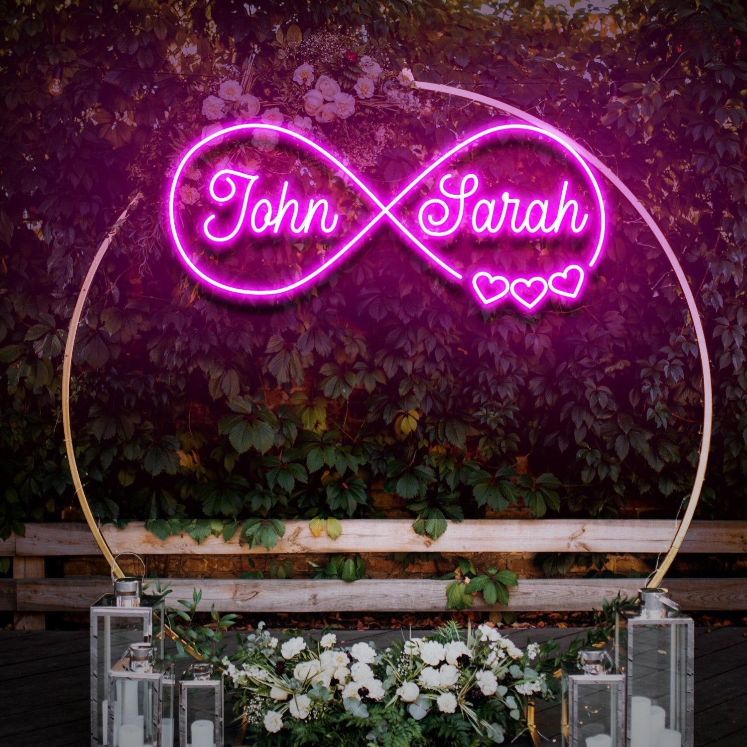 Infinite Shape Wedding Led Neon Sign With Your First Names | Shineneon