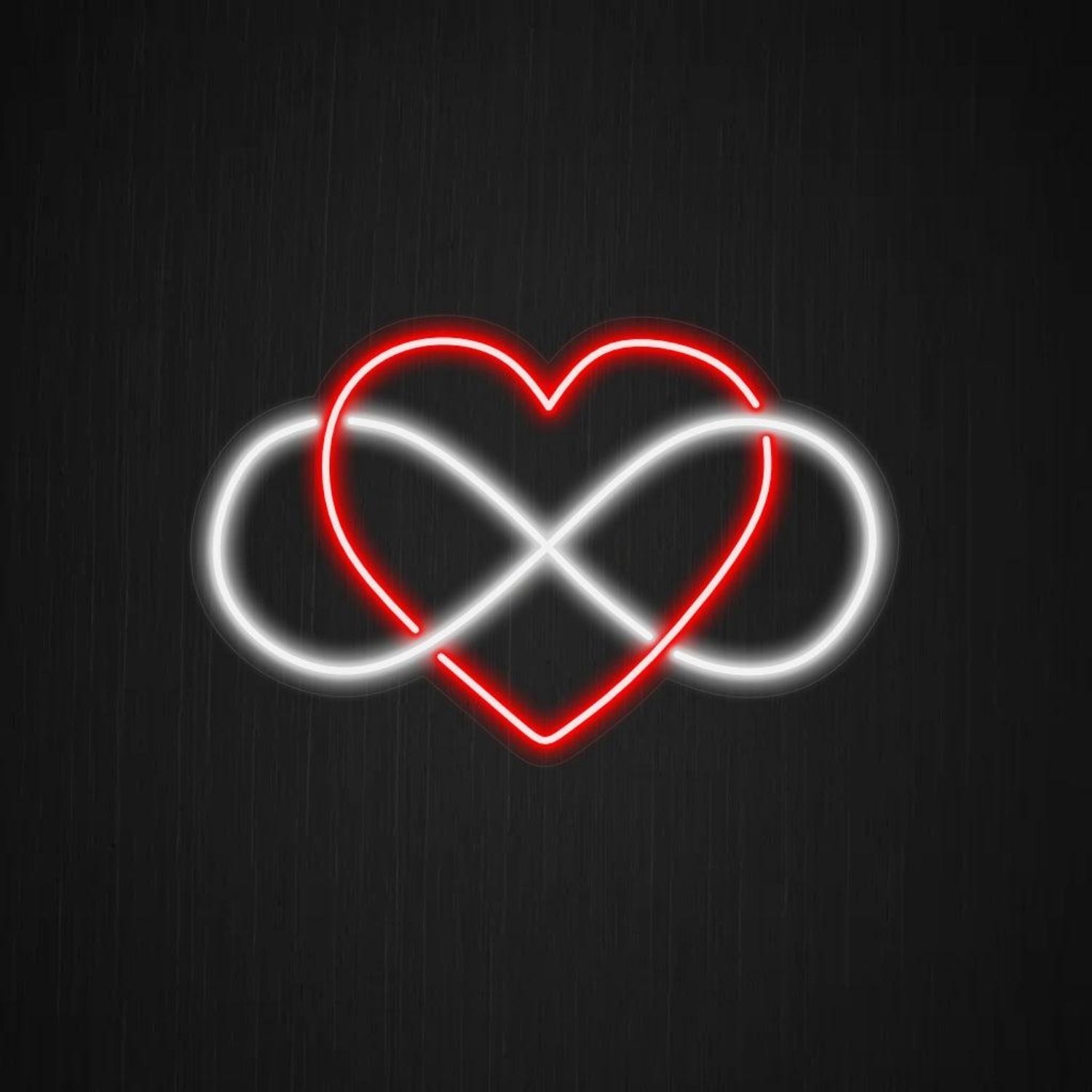 Infinity Heart Red - White Led Neon Sign For Romantic Indoor Decor - Shineneon