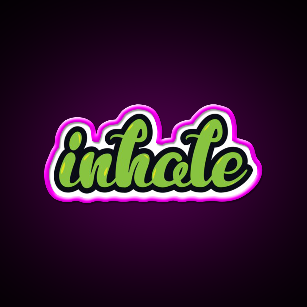 Inhale Hemp Inspired Green Leaf Led Neon Sign Rgb Color - Neon sign mounted on wall in room