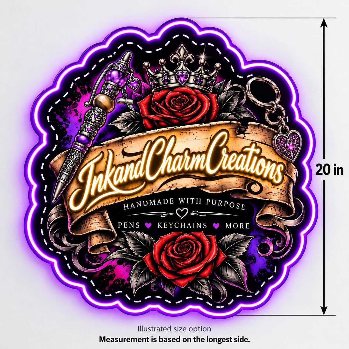 Inkandcharmcreations Custom LED Neon Sign | cc27f37a647b0d909e8b1eecf74ea78f1b6ae3d4757e232ed5acb0dfa665c404 | dimensions
