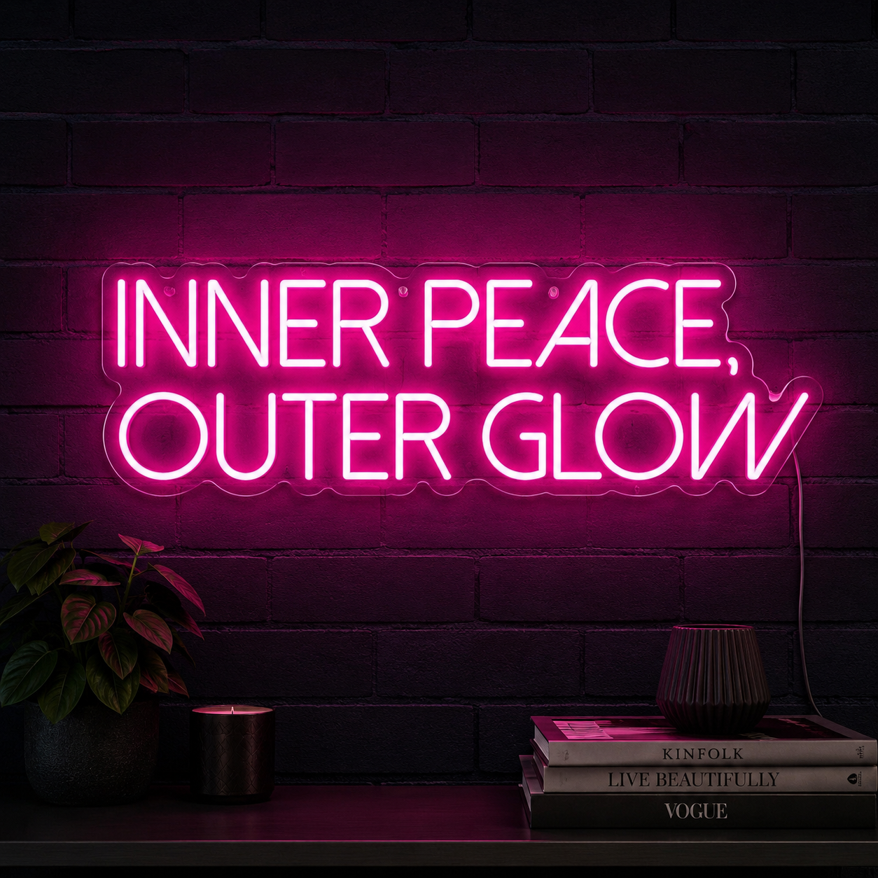 Inner Peace Outer Glow LED Neon Sign - 02 High-Converting Product Image