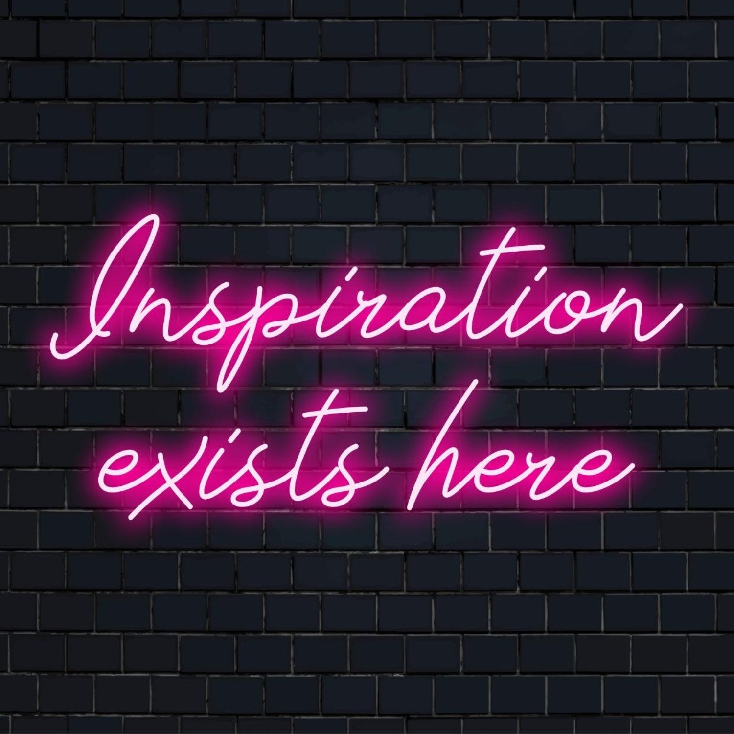 Inspiration Exists Here Pink Custom Script Led Neon Sign For Studio Cafe | Shineneon