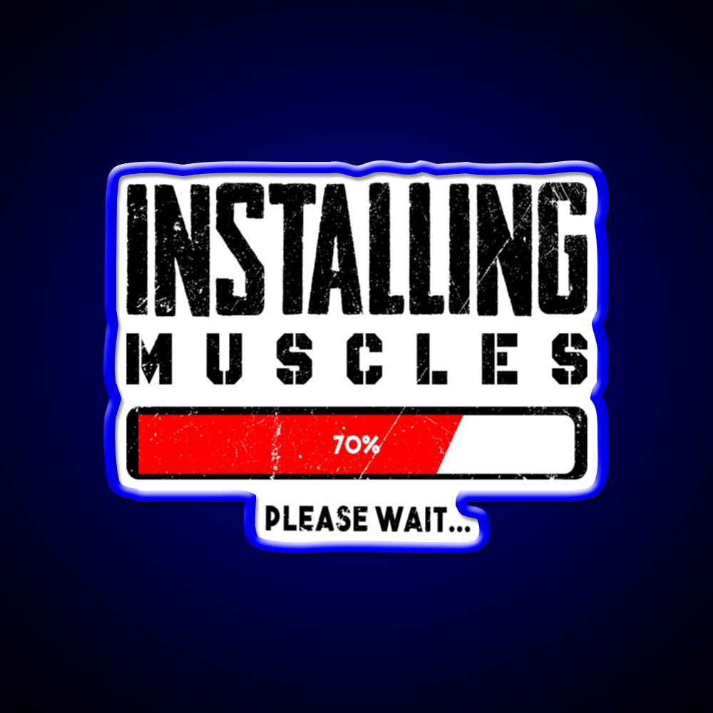 Installing Muscles Please Wait Gym Fitness Led Neon Sign Gym Room Sign Rgb Color - LED neon sign view 5