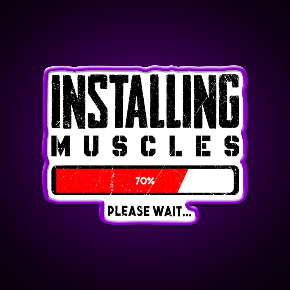 Installing Muscles Please Wait Gym Fitness Led Neon Sign Gym Room Sign Rgb Color - Shineneon