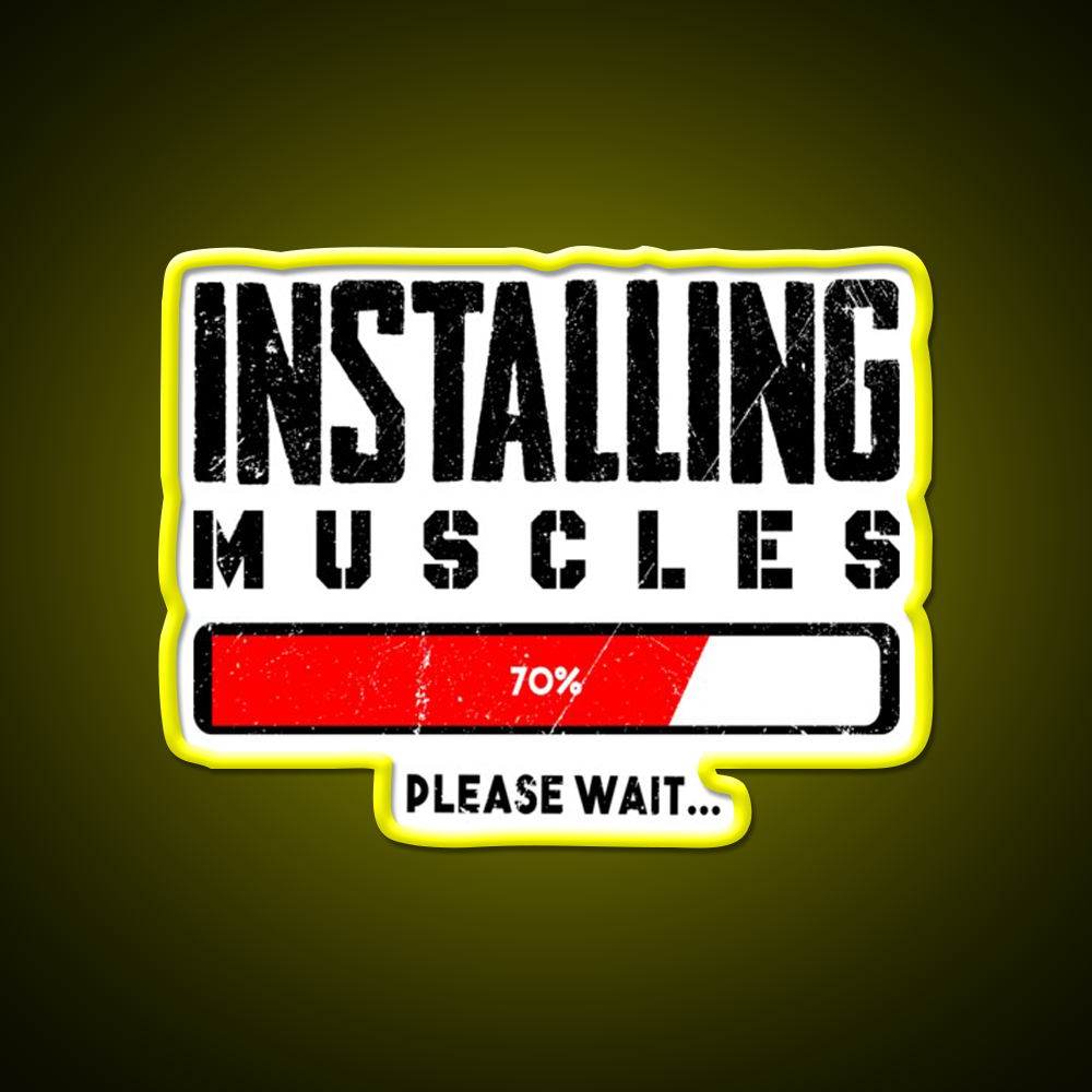Installing Muscles Please Wait Gym Fitness Led Neon Sign Gym Room Sign Rgb Color - LED neon sign view 7