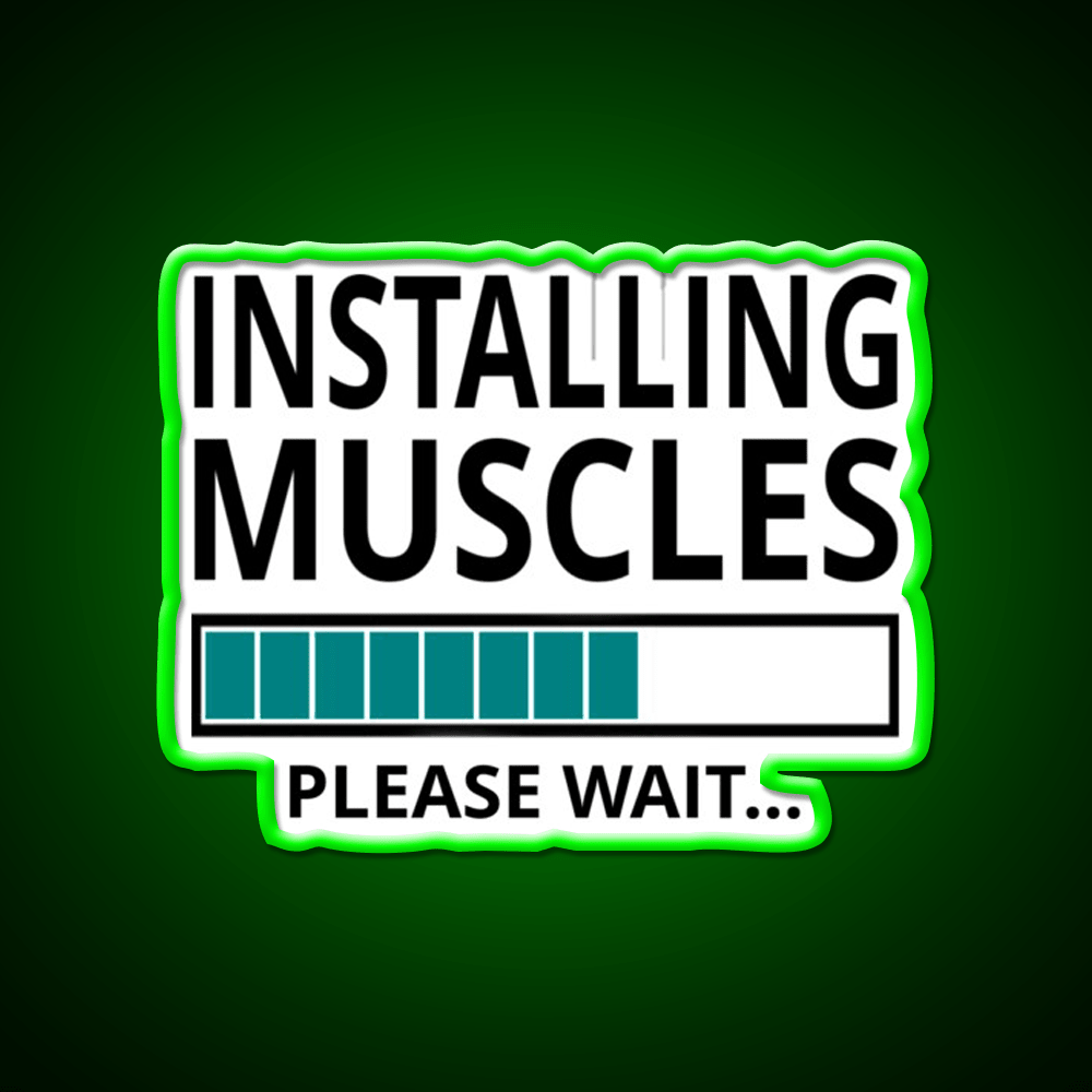 Installing Muscles Please Wait Gym Fitness Led Neon Sign Rgb Color - Shineneon