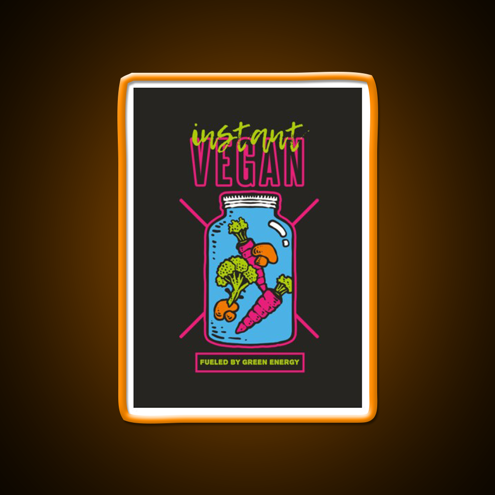 Instant Vegan Fast Food Led Neon Sign For Burger Place Rgb Color