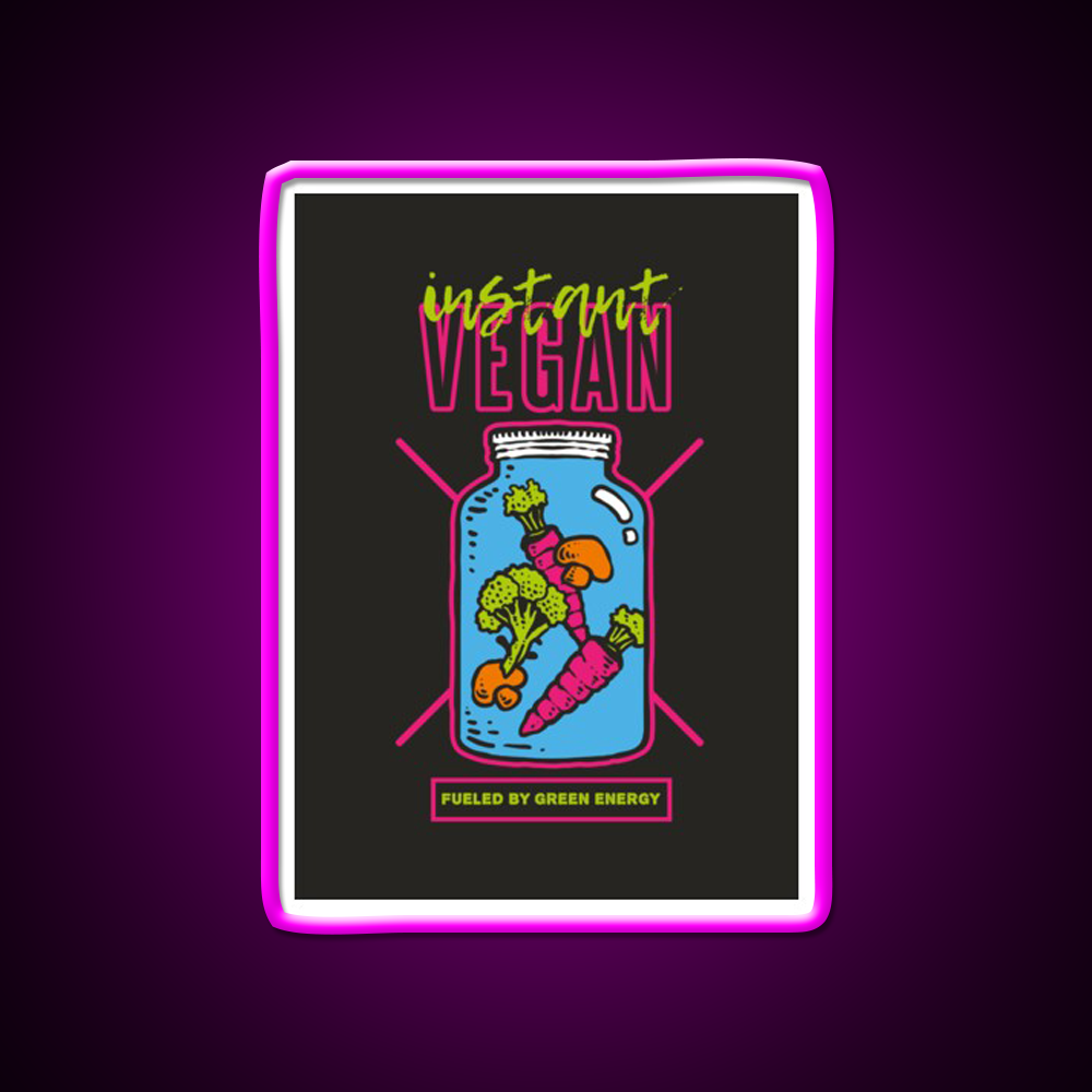 Instant Vegan Fast Food Led Neon Sign For Burger Place Rgb Color