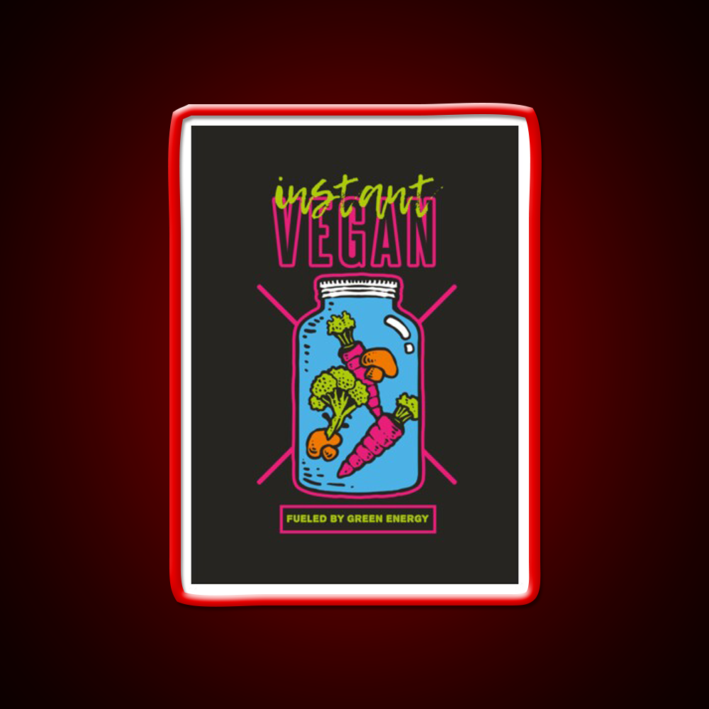 Instant Vegan Fast Food Led Neon Sign For Burger Place Rgb Color