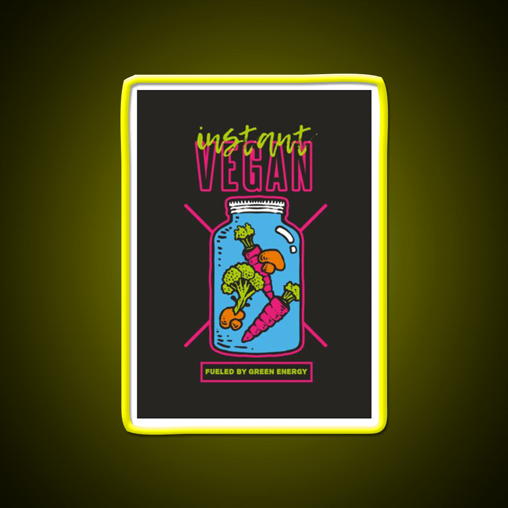 Instant Vegan Fast Food Led Neon Sign For Burger Place Rgb Color