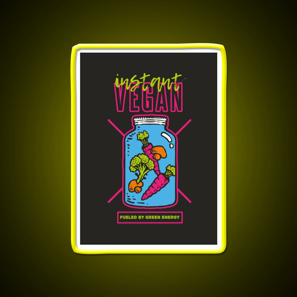 Instant Vegan Fast Food Led Neon Sign For Burger Place Rgb Color