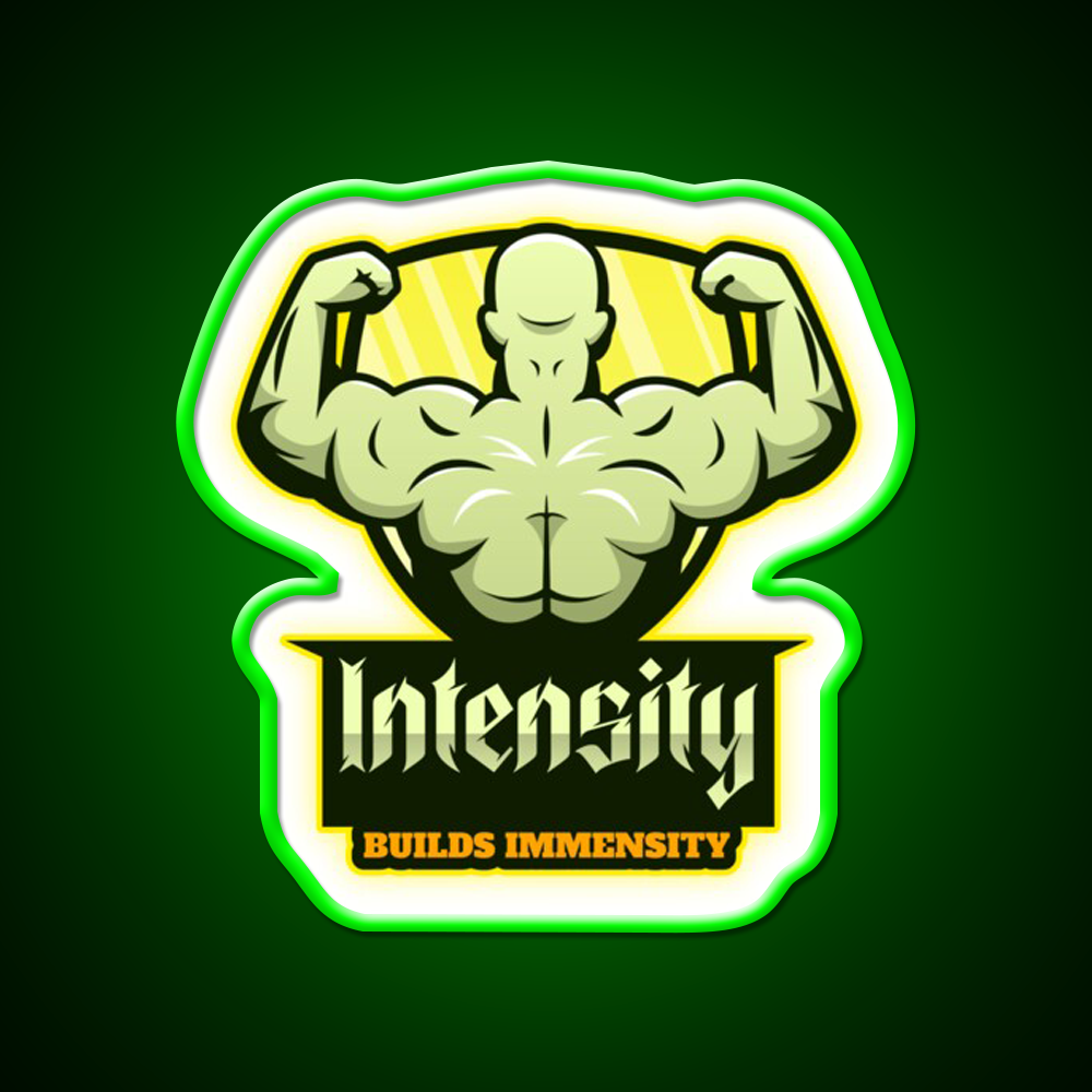 Intensity Builds Immensity Bodybuilding Gym Fitness Led Neon Sign Rgb Color - LED neon sign view 8