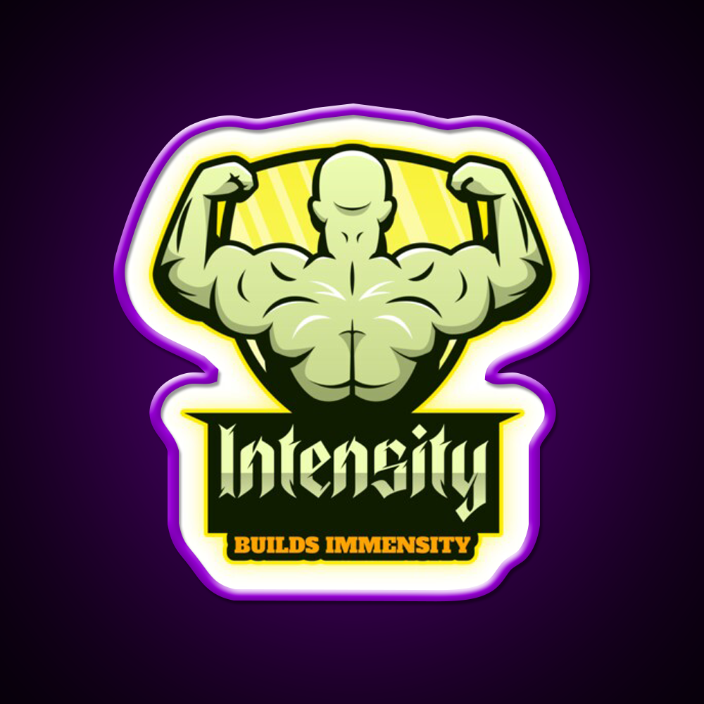 Intensity Builds Immensity Bodybuilding Gym Fitness Led Neon Sign Rgb Color - LED neon sign view 9
