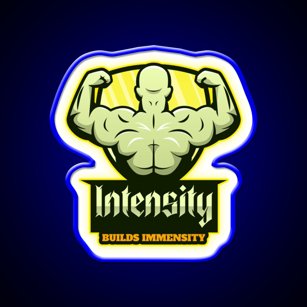 Intensity Builds Immensity Bodybuilding Gym Fitness Led Neon Sign Rgb Color - Shineneon