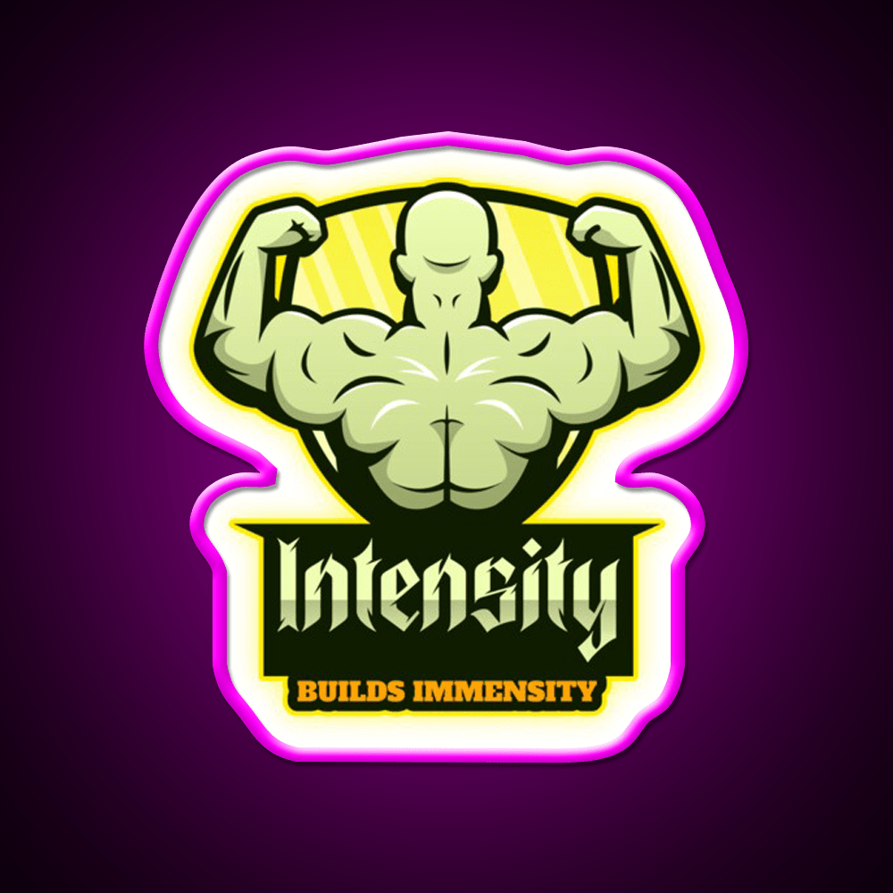 Intensity Builds Immensity Bodybuilding Gym Fitness Led Neon Sign Rgb Color - Shineneon