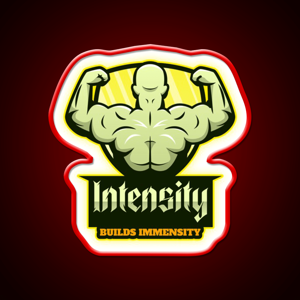 Intensity Builds Immensity Bodybuilding Gym Fitness Led Neon Sign Rgb Color - Shineneon