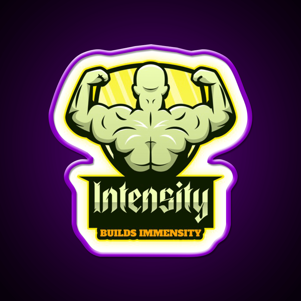 Intensity Builds Immensity Bodybuilding Gym Fitness Led Neon Sign Rgb Color - Shineneon