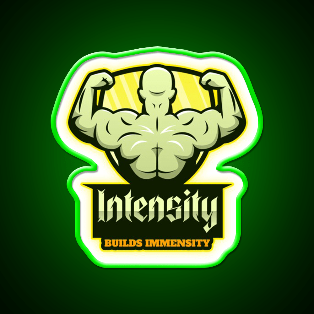 Intensity Builds Immensity Bodybuilding Gym Fitness Led Neon Sign Rgb Color - Shineneon