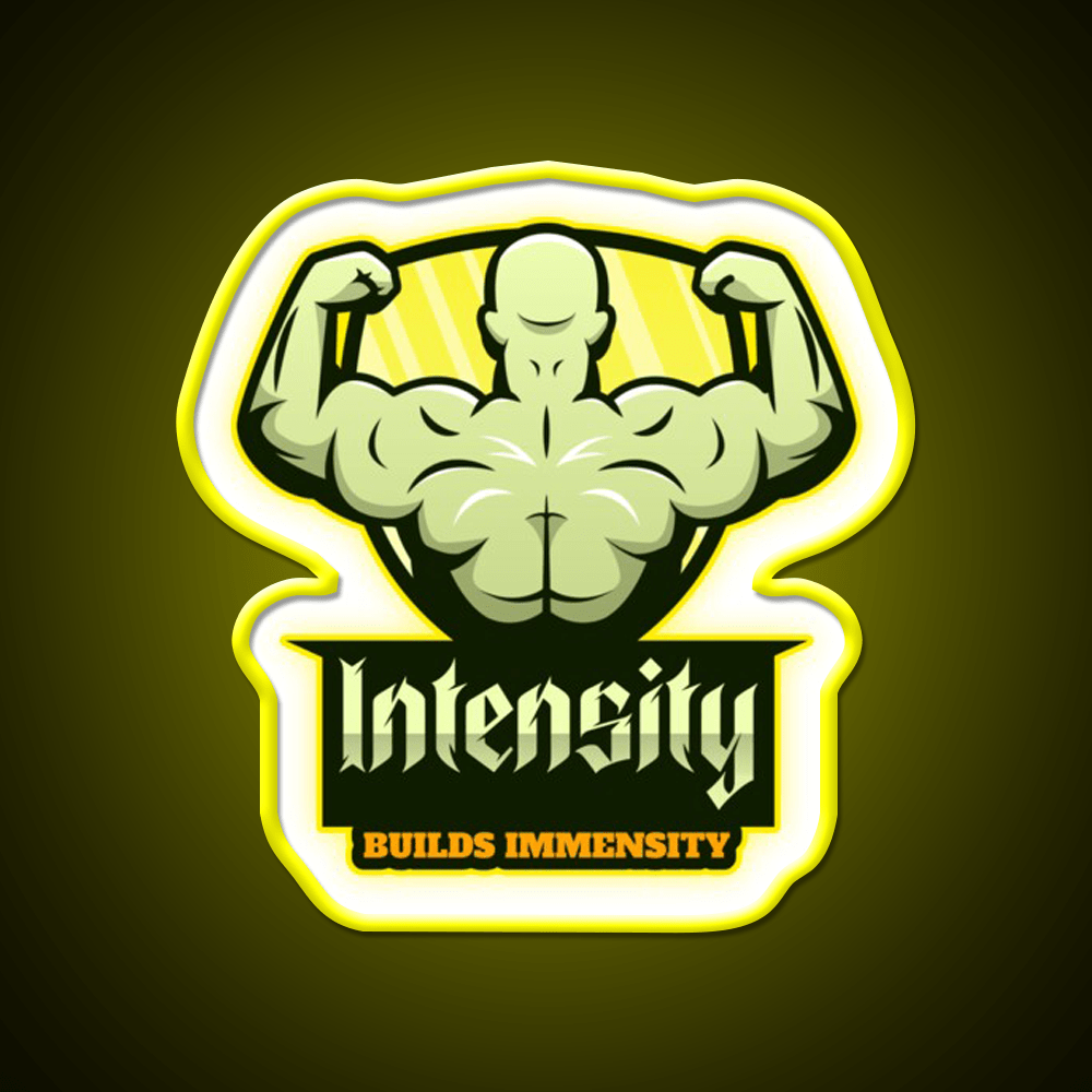 Intensity Builds Immensity Bodybuilding Gym Fitness Led Neon Sign Rgb Color - Shineneon